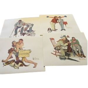 Norman Rockwell Vintage Art Prints 11x14 Set of 4